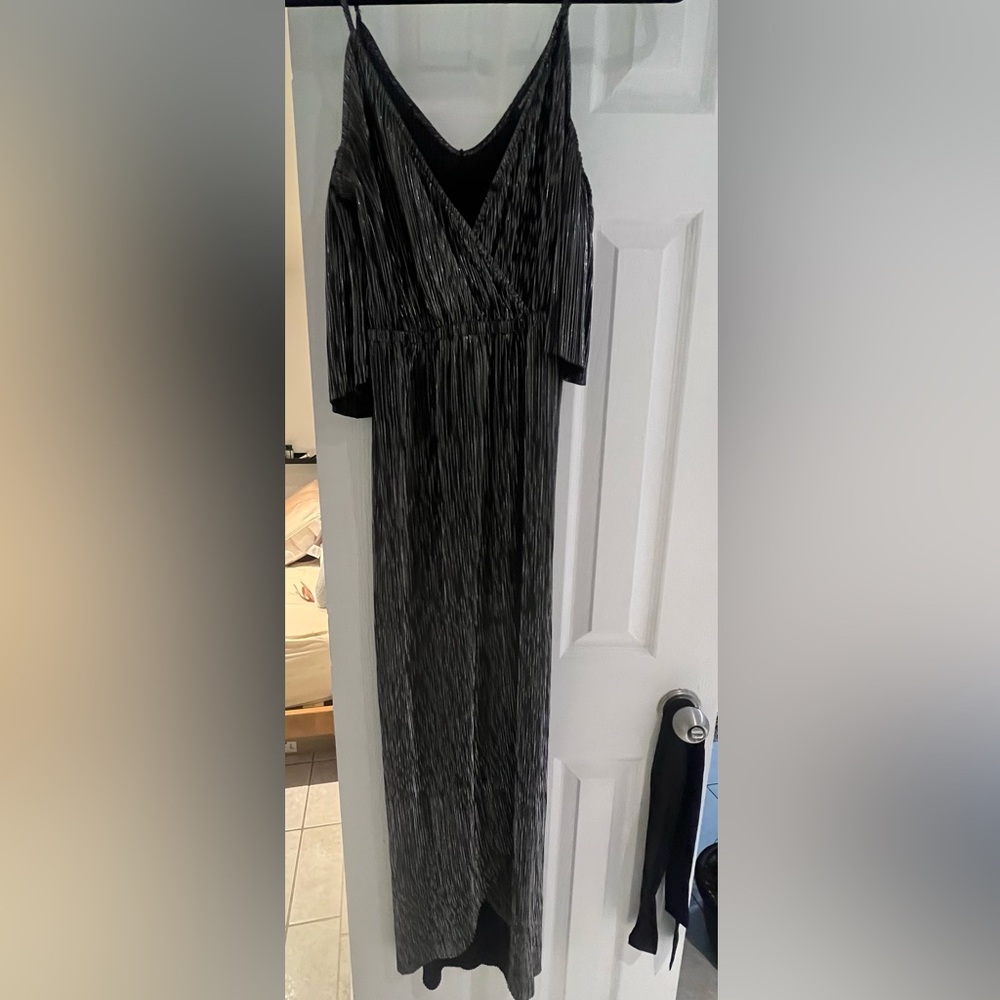 New never worn size M silvery maxi dress